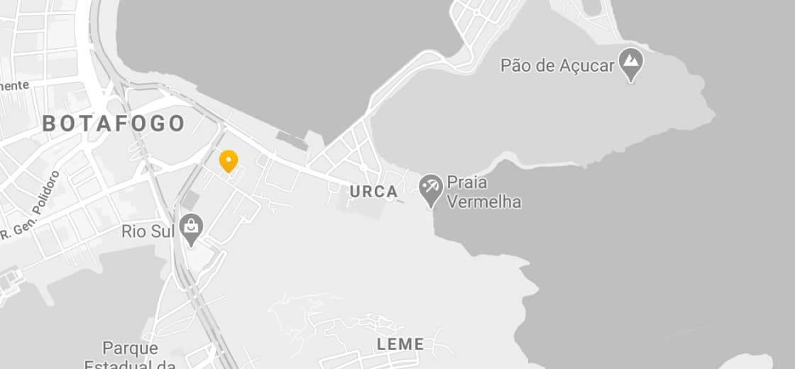 mapa marcando a localização do endereço da loja em Rio de Janeiro